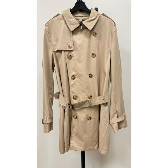 Burberry Men’s "Britton" Mid Length Trench Coat In Soft Fawn US44 - Picture 2 of 13